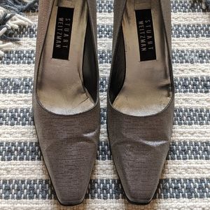 Stuart Weitzman Silver Grey Metallic Pumps